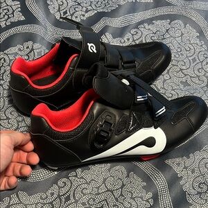 Peloton Black and Red Cycling Shoes